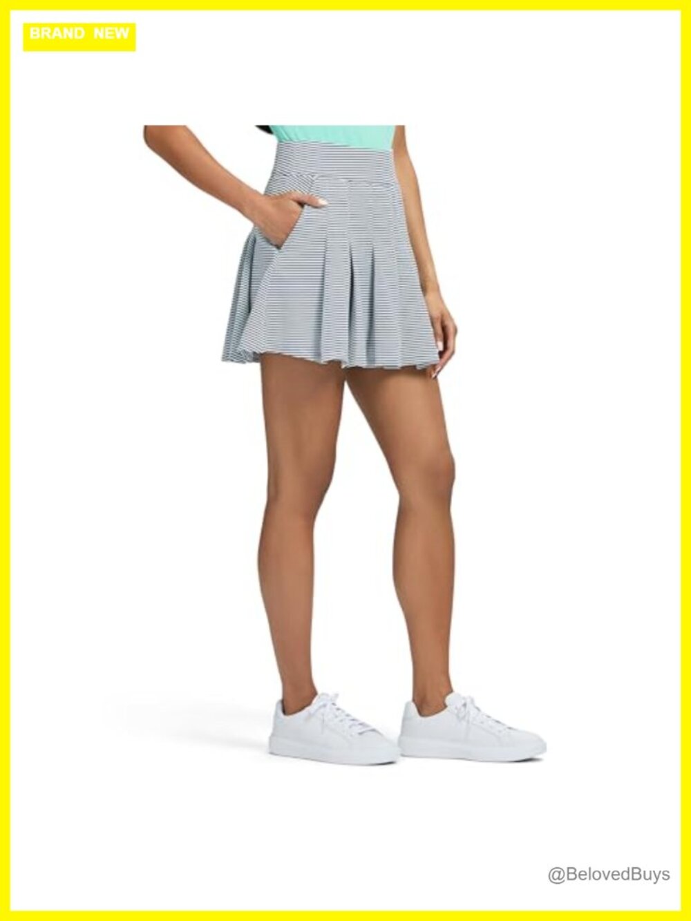 Pleated Athletic Skort with Built-in Shorts Performance Stretch